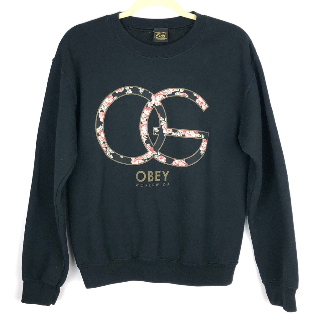 {obey} floral crewneck sweatshirt